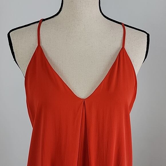 Alice + Olivia Fierra Red Orange Silk Racerback Mini Dress MINOR FLAWS Size S - Picture 4 of 15